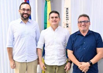 Prefeito David Almeida e os presidentes da Eletros e Ventisol Agratto anunciam expansão do setor eletroeletrônico em Manaus