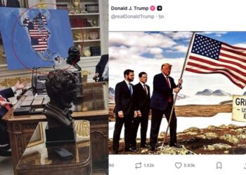 Trump publica imagem com Groenlândia, Canadá e Venezuela anexados aos EUA